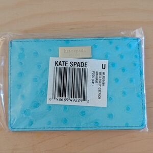 NWT Kate Spade Wellesley Ostrich Card Holder In Color Pool